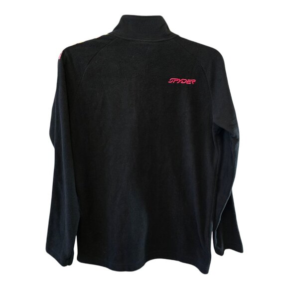 SPYDER WOMENS BLACK FLEECE PULLOVER  ZIP T NECK LONG SLEEVE SIZE XL NEON - Picture 6 of 10